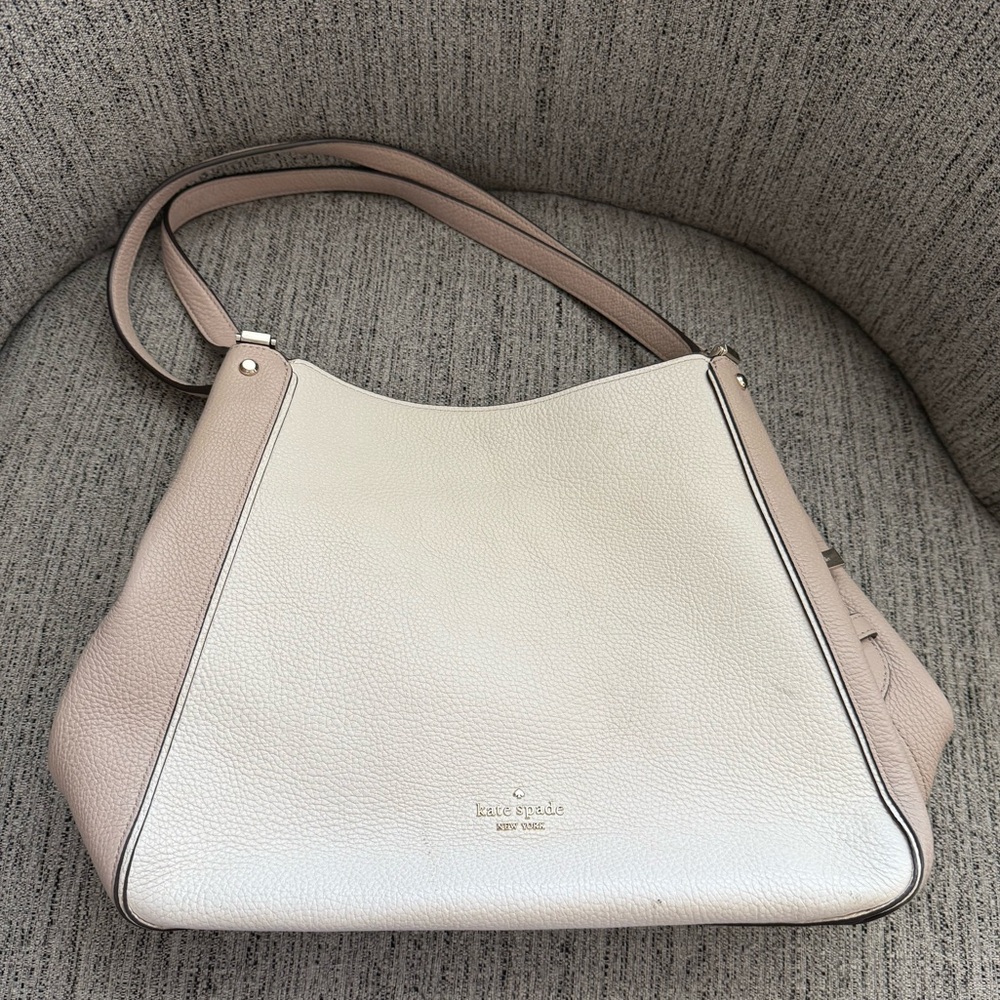 kate spade White and Tan Shoulder Bag